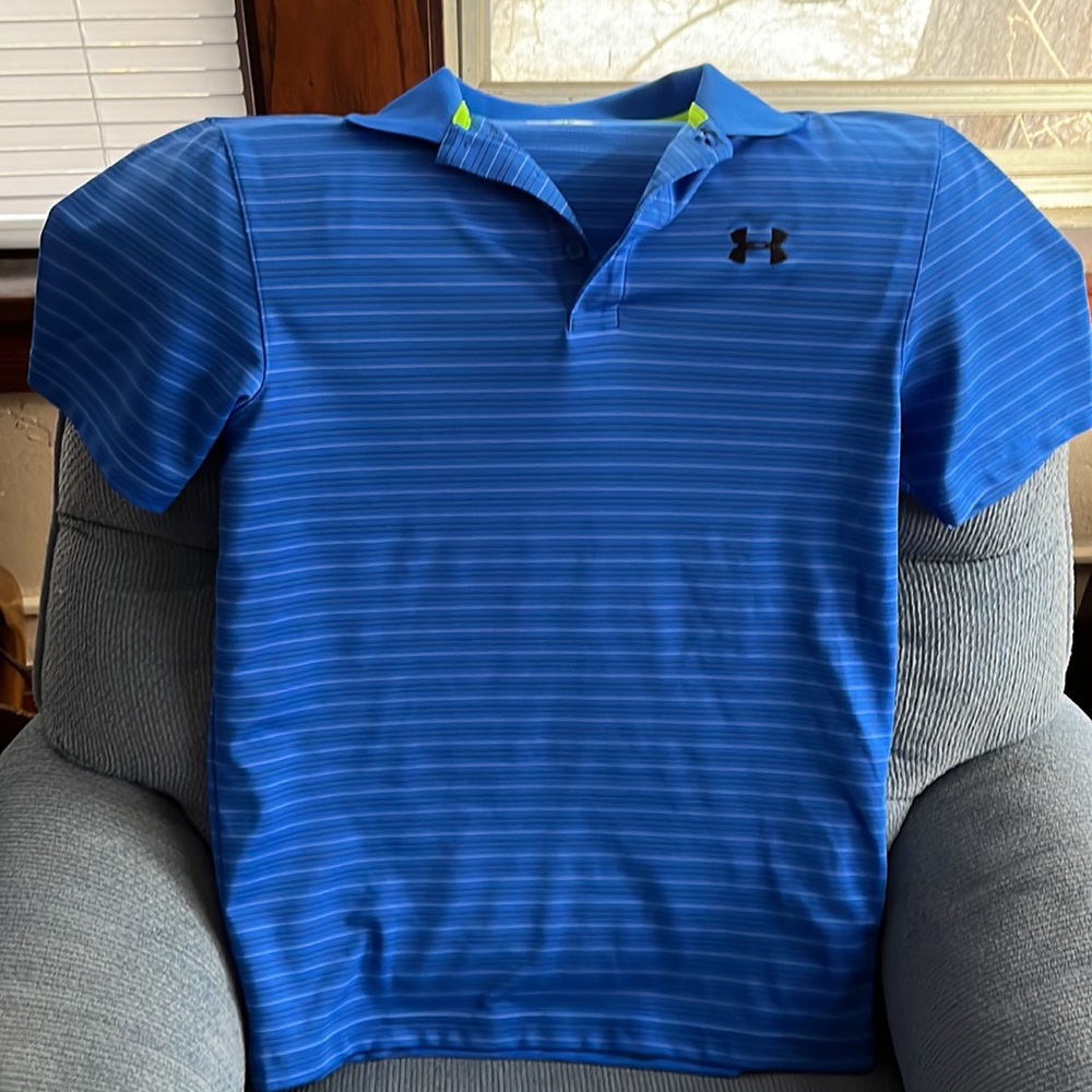 Men’s Blue Under Armour HeatGear Golf Polo, Size - SM